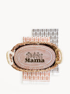 Bread Warmer & Basket Gift Set with Tea Towel - Mom Oval