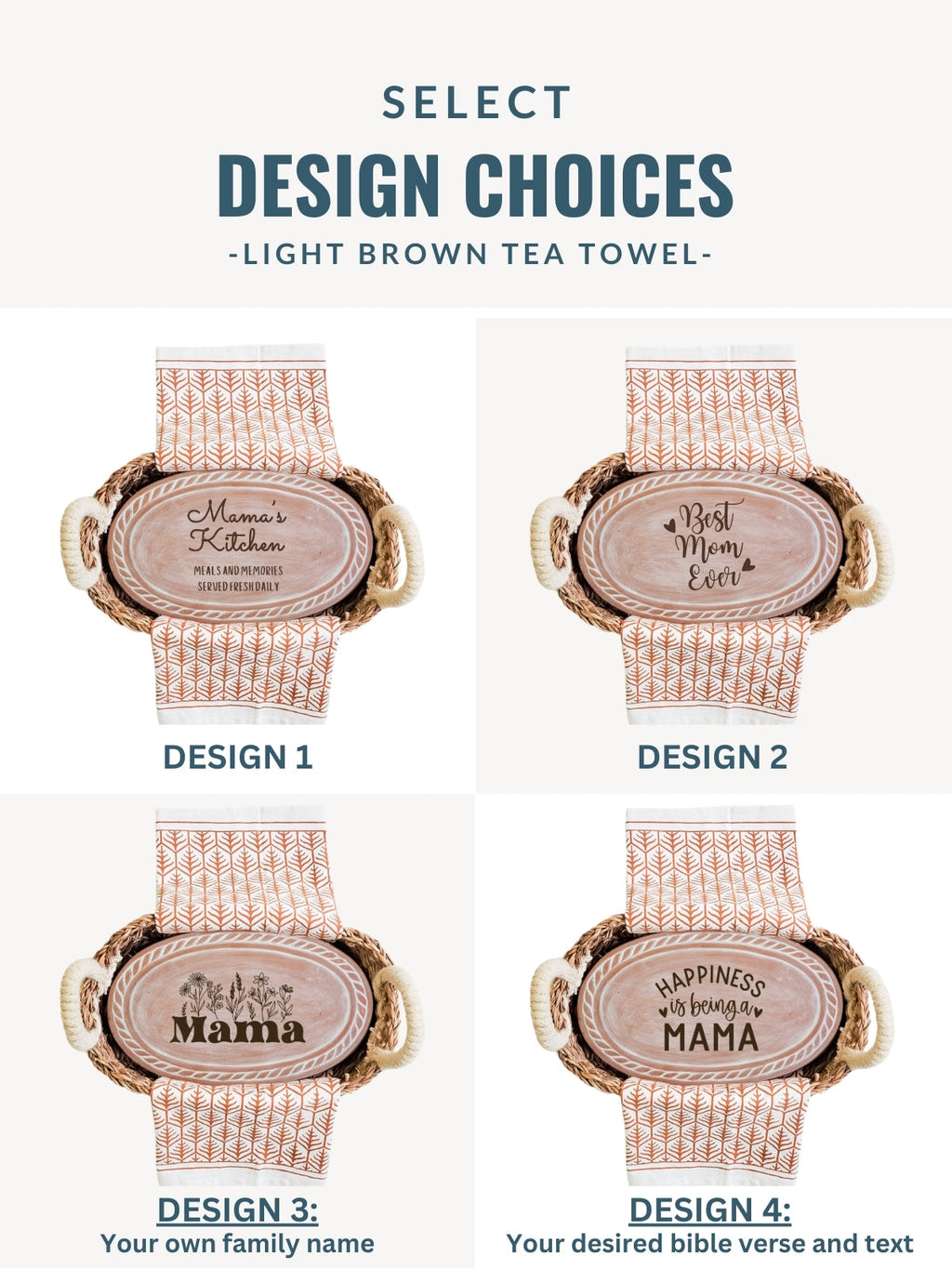 Bread Warmer & Basket Gift Set with Tea Towel - Mom Oval