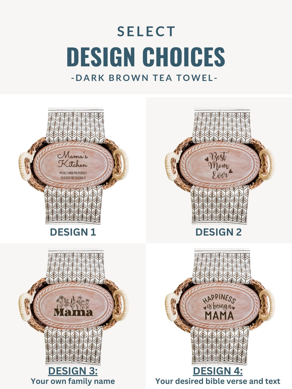 Bread Warmer & Basket Gift Set with Tea Towel - Mom Oval