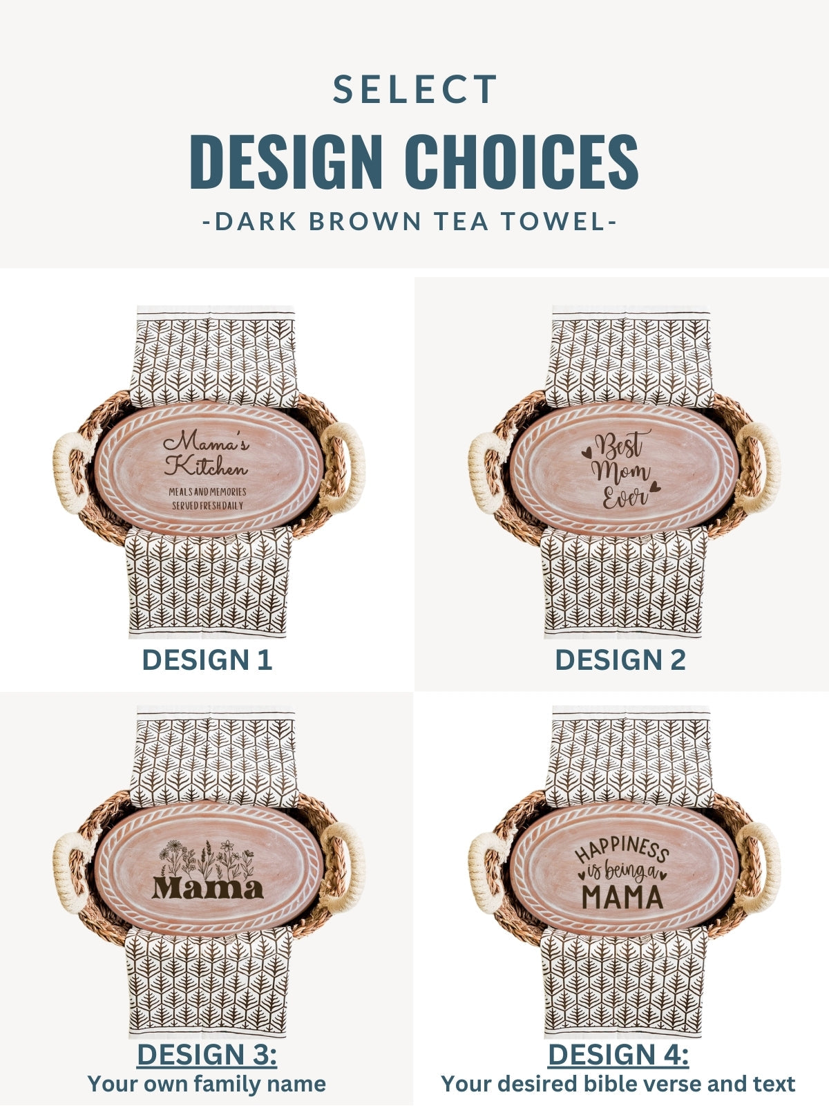 Bread Warmer & Basket Gift Set with Tea Towel - Mom Oval