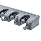 Rectangular Wall Mount Broom Holder and Garden Tool Organizer, 6 Hook and 5 Slot, 43 X 8.5 X 6.2 Cm, Gray