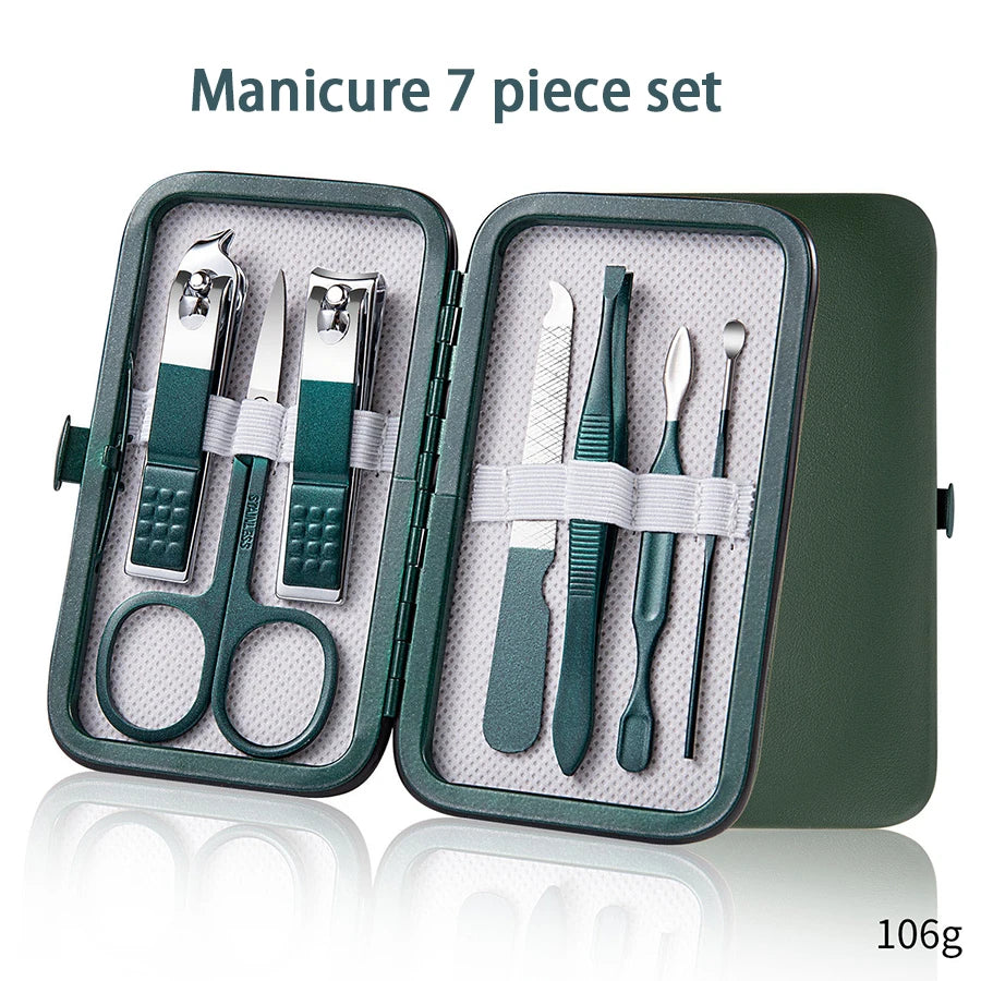 6-9 Pcs Manicure Set With Leather Case Professional Gift set