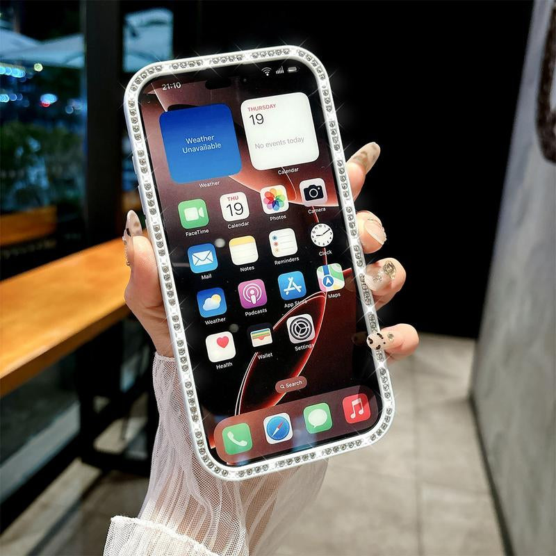 Virgin Mary Pattern Bling Glitter Phone Case with Sparkle Rhinestone Diamond , Airbag Anti-Fall Crystal Cover for Iphone 17 16 15 14 13 12 11 Pro Max plus Air