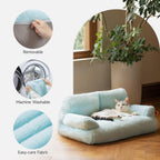 Plush Cat Bed For Indoor Cats and Small dogs - Washable 26x19x13 Inch Pet Couch With Non-Slip Bottom