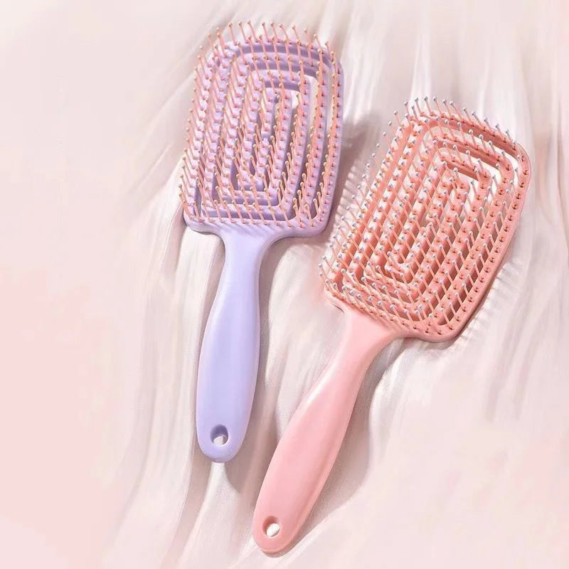 1Pcs Elastic Massage Comb Hollow Out Hair Brush Scalp Massage Comb