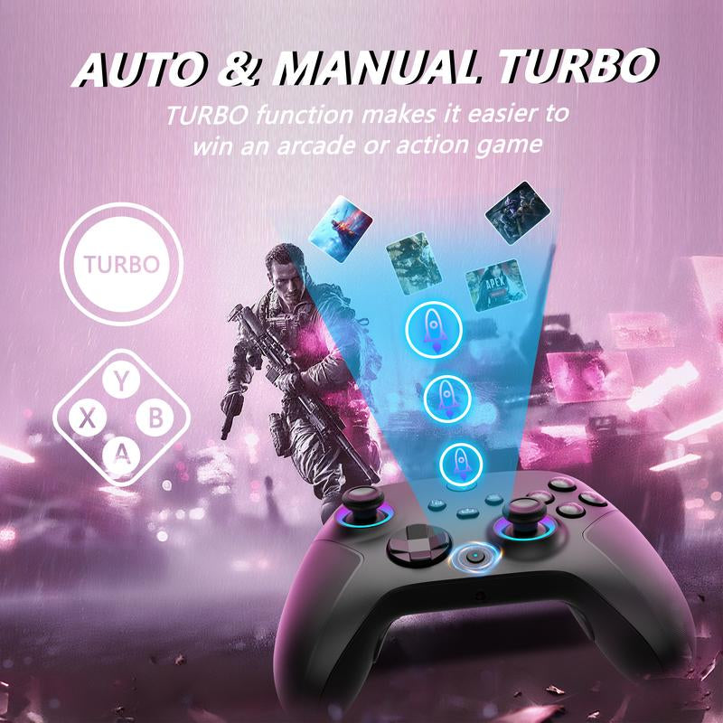 YUYIU Wireless Controller for Xbox Series X/S, Xbox One, Windows PC with 3.5Mm Audio Jack, 1000Mah Battery, Dual Vibration, Turbo, Programmable Joystick, RGB Lighting, Type-C Charging Cable, Obsidian Gaming Console