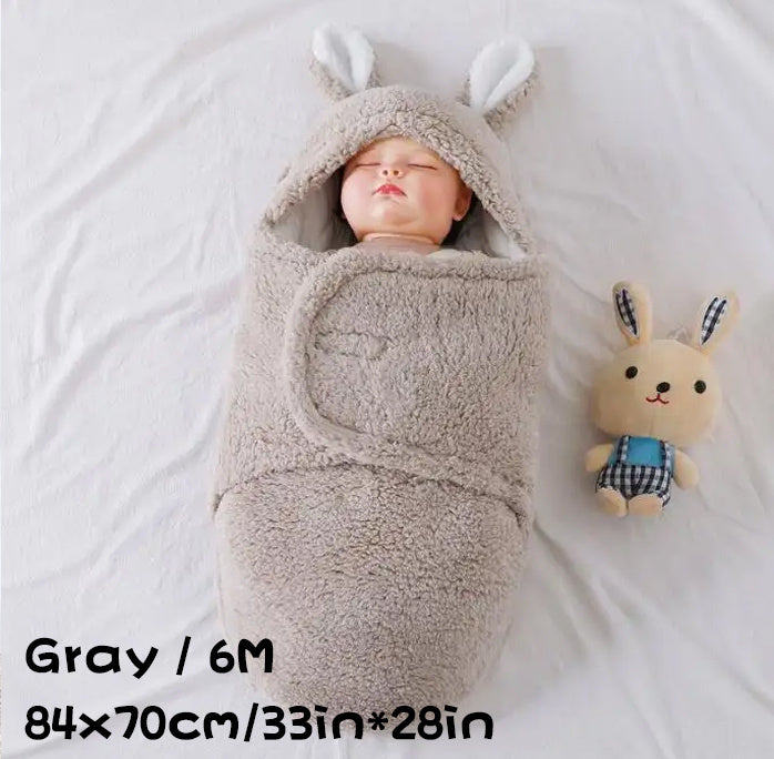 Super Soft Baby Sleeping Bag Fluffy Fleece Newborn Swaddle Blankets