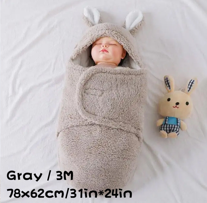 Super Soft Baby Sleeping Bag Fluffy Fleece Newborn Swaddle Blankets