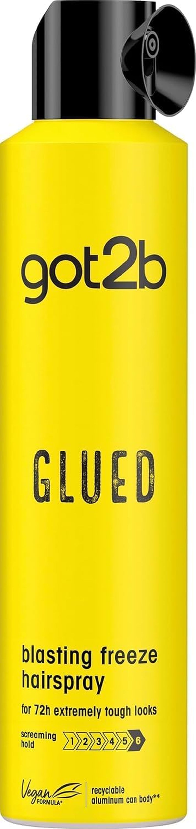 Glued Blasting Freeze Hairspray 300 Ml, Glued Hairspray for up to 72H Ultra Strong Hold, Hairspray , for Extreme Hairstyles, Vegan Formula