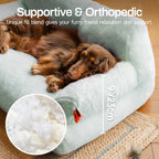 Plush Cat Bed For Indoor Cats and Small dogs - Washable 26x19x13 Inch Pet Couch With Non-Slip Bottom