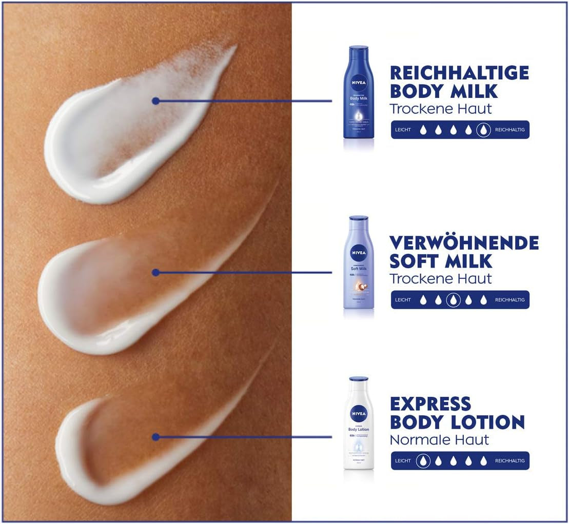 Express Body Lotion (400 Ml), Extra Fast Absorbing Body Lotion 3 in 1 Formula: 48H Care, Smoothness and Naturally Beautiful Skin