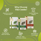 Digestive Health Trio 10.59 oz (300 gm) | Includes Mint Leaf Whole, Lemongrass Fine Cut & Senna Herbal Tea Leaf Whole