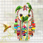 Bird Toys Bird Rope Ring Swing Perch with Corn Cob Cardboard Bagels Wooden Blocks Chewing Toys for Parakeets,Conure,Lovebirds,Finches and Other Small to Medium-Sized Birds