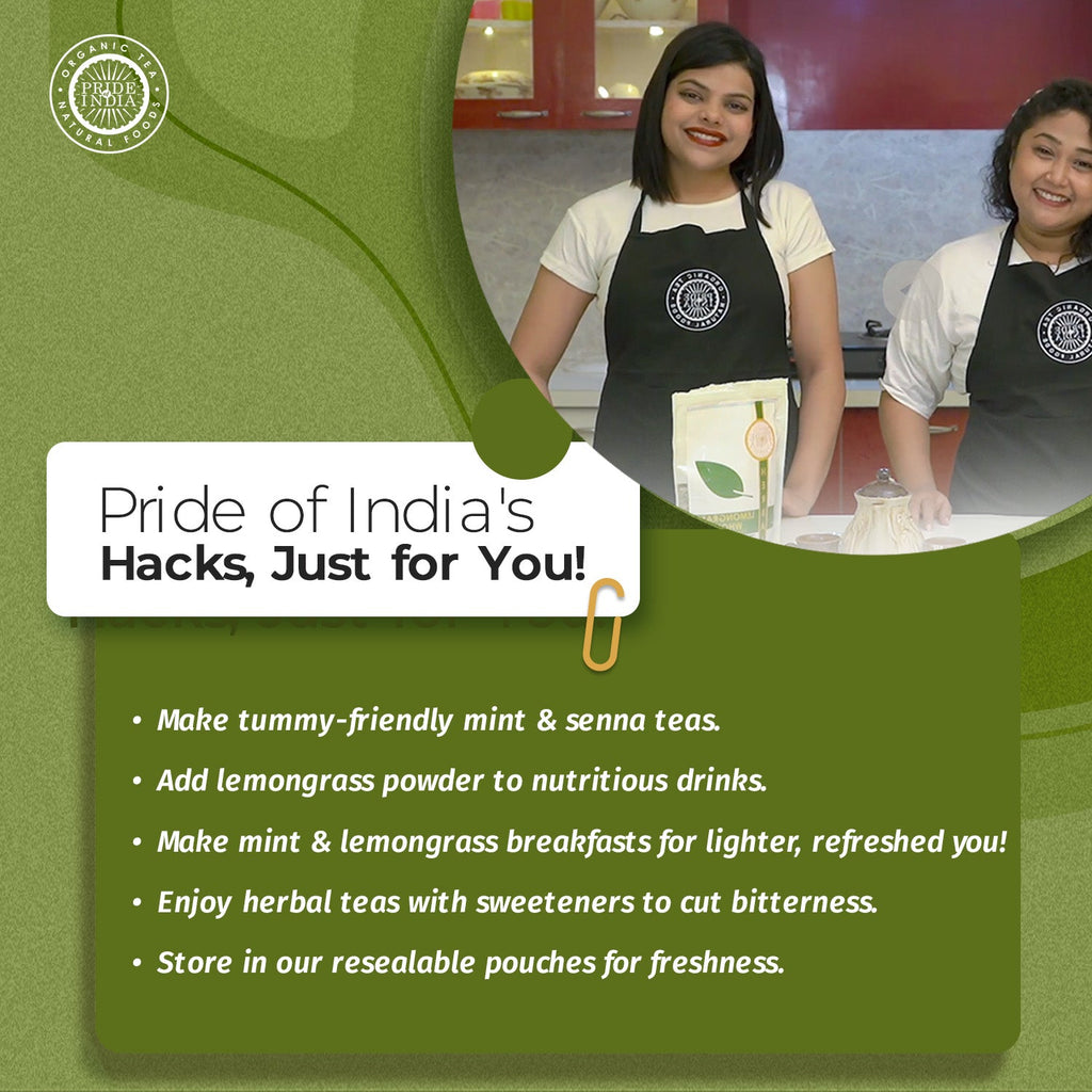 Digestive Health Trio 10.59 oz (300 gm) | Includes Mint Leaf Whole, Lemongrass Fine Cut & Senna Herbal Tea Leaf Whole