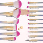 16Pcs Makeup Brushes Set, Professional Make up Brushes with Gift Box, Foundation Eyebrow Concealer Eyeshadow Bronzer Blush Contour Powder Eyeline Lip Makeup Brush Set, Rainbow Series