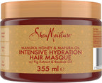 Sheamoisture Manuka Honey & Mafura Oil Hair Mask – Sulfate-Free Deep Conditioner with Shea Butter, Baobab Oil & Fig Extract, for Dry, Damaged, Coily Hair, Repairs & Tames Frizz 335 Ml