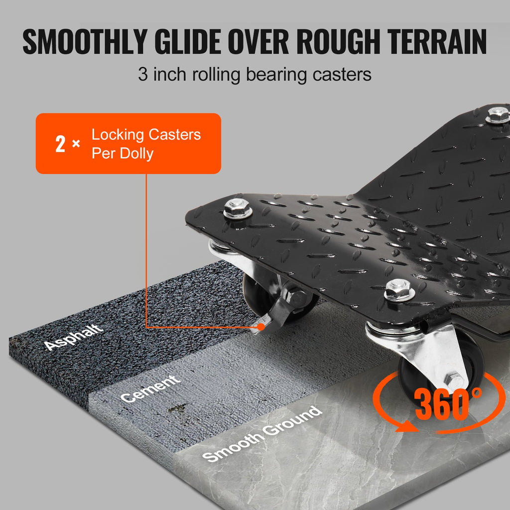 Car Dolly Wheel Tire Dolly 2 PCS Heavy Duty Skate Auto Repair Dolly 1360.8 Kg