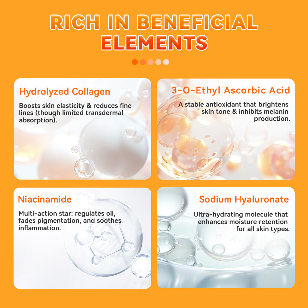 Natural Organic Anti Ageing Products VC Vitamin C Facial Skincare Cream Serum Cleanser 5 Pieces Skin Care Set Skin Care Gift Kit