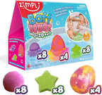 ZIMPLI - 20 X Baff Bombz Mega Pack, Create a Colourful, Fizzing, Bathtime Adventure, Bath Bomb Fizzers Gift Set, Birthday Gift for Kids