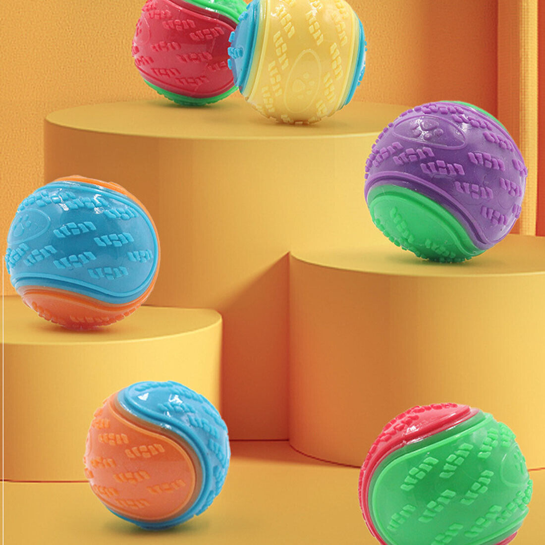 8 PCS Scooby-Doo Durable Squeaky Set Of Dog Balls For Teeth Cleaning Interactive