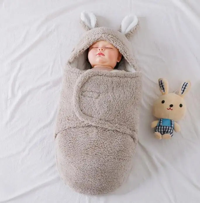 Super Soft Baby Sleeping Bag Fluffy Fleece Newborn Swaddle Blankets