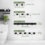 5 Holders+4 Hooks Broom Holder Wall Mounted with Nails Installation, Heavy Duty Stainless Steel Mop Holder, Brush Mop and Broom Storage Self Adhesive