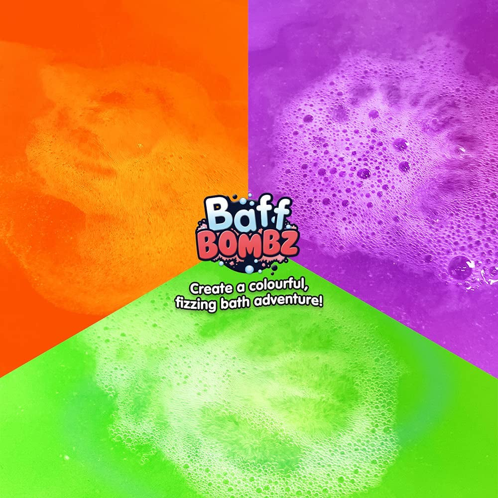 ZIMPLI - 20 X Baff Bombz Mega Pack, Create a Colourful, Fizzing, Bathtime Adventure, Bath Bomb Fizzers Gift Set, Birthday Gift for Kids