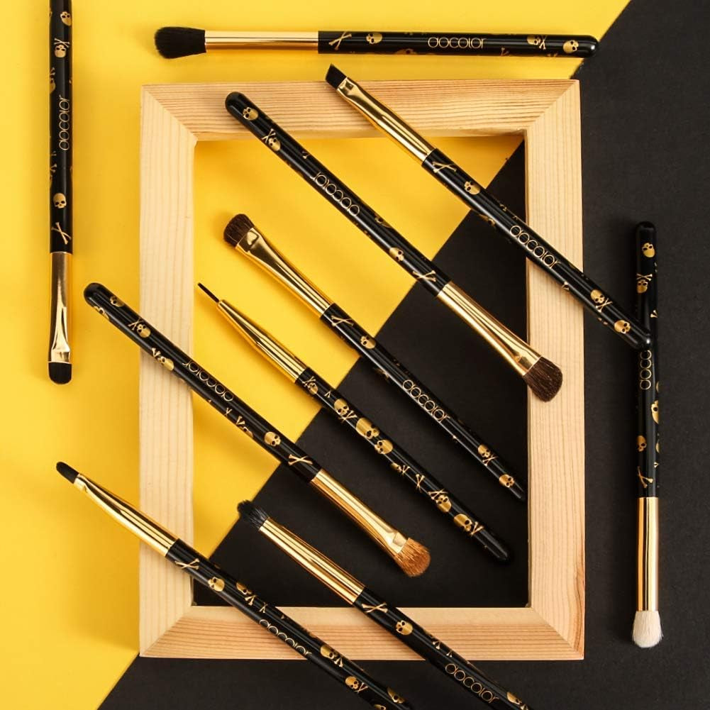 Eye Makeup Brushes 10Pcs Eyeshadow Makeup Brush Set Professional Eyeshadow Brushes with Soft Synthetic Hairs & Real Wood Handle for Eyeshadow, Eyebrow, Eyeliner, Blending