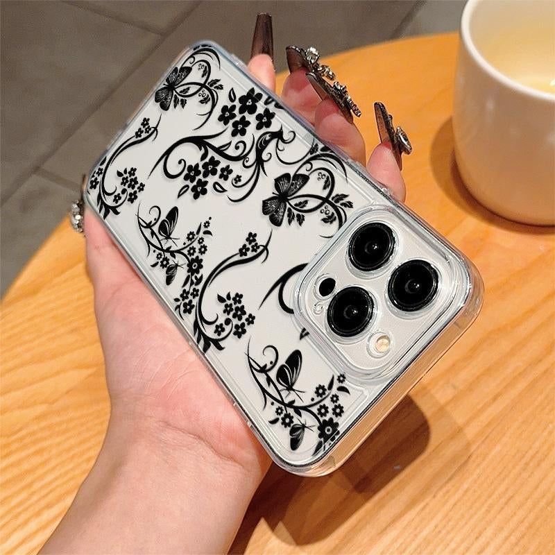Floral Pattern Phone Case, Anti-Drop Cellphone Protective Case, Total Protective Shockproof Mobile Phone Cover for Iphone, Smartphone Protectort136