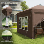 3 X 6 M Pop Up Gazebo With Sides And Windows, Height Adjustable Tent Canopy Marquee With Storage Bag For Garden, Event