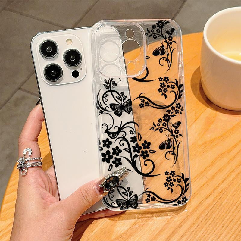 Floral Pattern Phone Case, Anti-Drop Cellphone Protective Case, Total Protective Shockproof Mobile Phone Cover for Iphone, Smartphone Protectort136