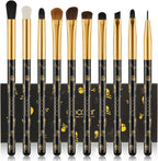 Eye Makeup Brushes 10Pcs Eyeshadow Makeup Brush Set Professional Eyeshadow Brushes with Soft Synthetic Hairs & Real Wood Handle for Eyeshadow, Eyebrow, Eyeliner, Blending