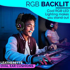 HP | Gaming Headset with Microphone, Wired over Ear, Noise Cancelling, LED Light, Compatible with PS4, PS5, Xbox One, Nintendo Switch, Laptop - Audio