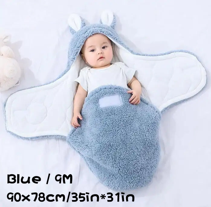 Super Soft Baby Sleeping Bag Fluffy Fleece Newborn Swaddle Blankets
