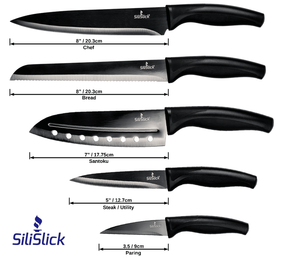 Kitchen Knife Set - Black Handle | Black Blade