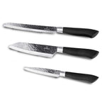 Embossed Hammered Blades 3 Piece Knife Set