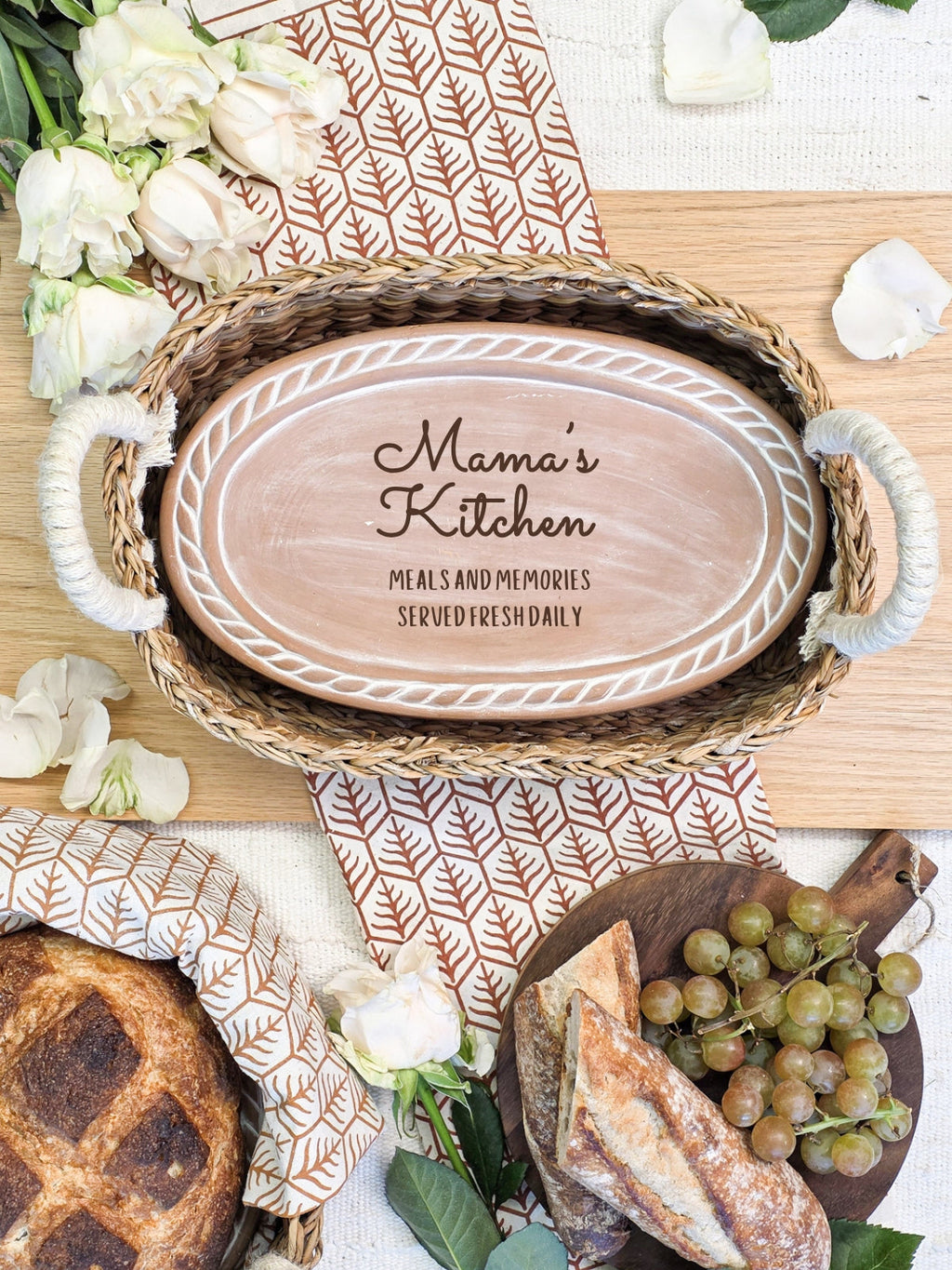 Bread Warmer & Basket - Mom Oval