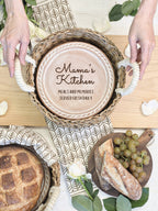 Bread Warmer & Basket Gift Set with Tea Towel - Mom Round