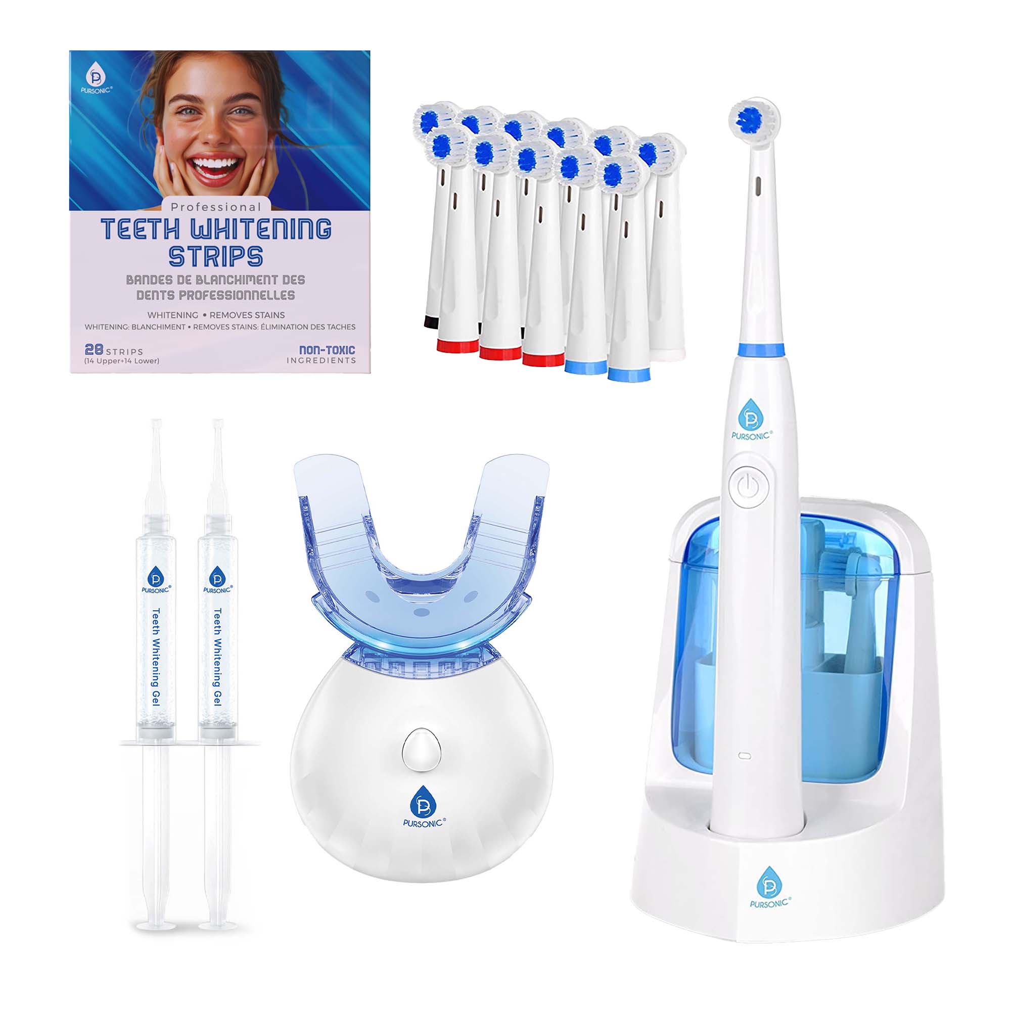 Pursonic Advanced Smile Care, LED Whitening Kit, Whitening Strips, & Electric Toothbrush