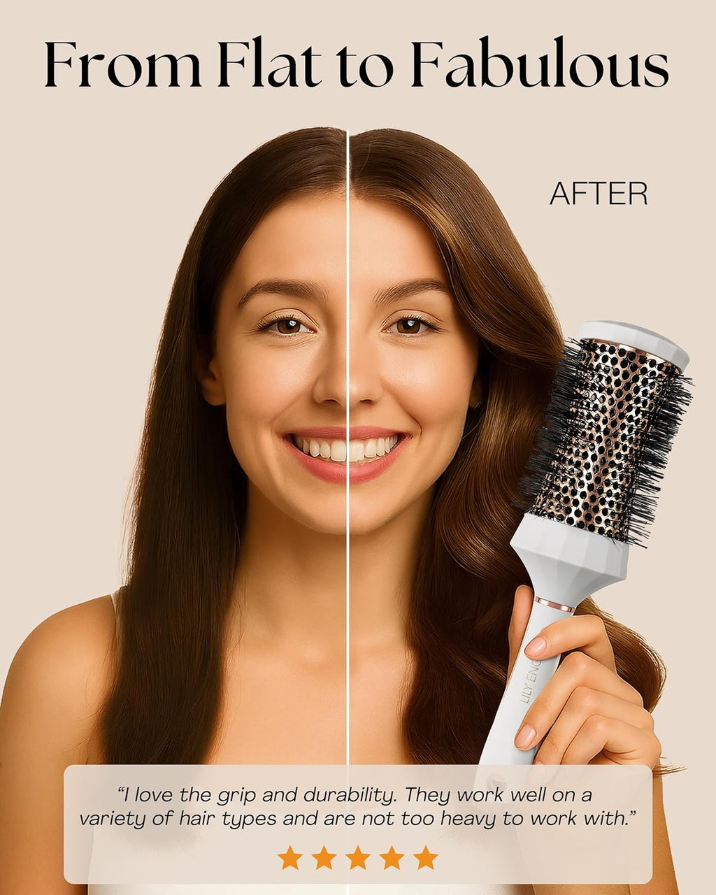 round Hair Brush Set, 4 Piece Professional Blow Dry Kit with 3 round Brushes and Comb for Styling, Beauty Gifts Sets for Women