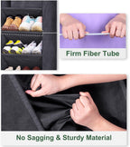 over the Door Hanging Shoe Rack, Short Organizer with Large Deep Pockets Narrow Door for Sneakers, Boots, RV, Dormitory, Black