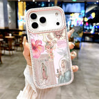 Virgin Mary Pattern Bling Glitter Phone Case with Sparkle Rhinestone Diamond , Airbag Anti-Fall Crystal Cover for Iphone 17 16 15 14 13 12 11 Pro Max plus Air