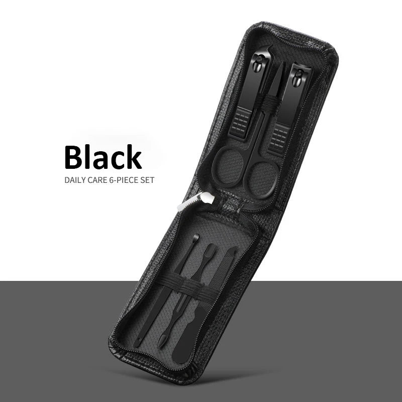 6-9 Pcs Manicure Set With Leather Case Professional Gift set