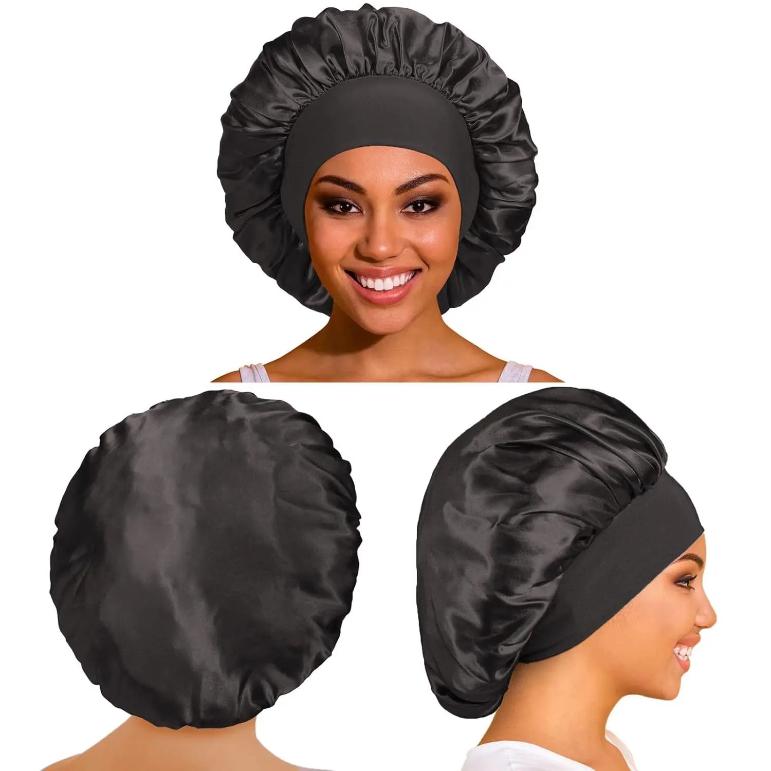 1PC Women's Satin Solid Bonnets