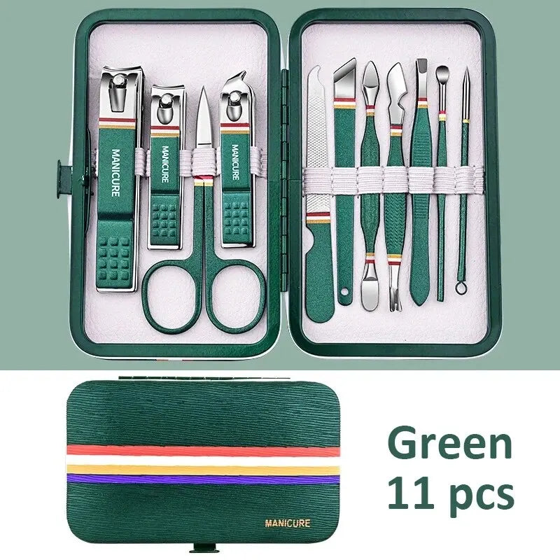 6-9 Pcs Manicure Set With Leather Case Professional Gift set