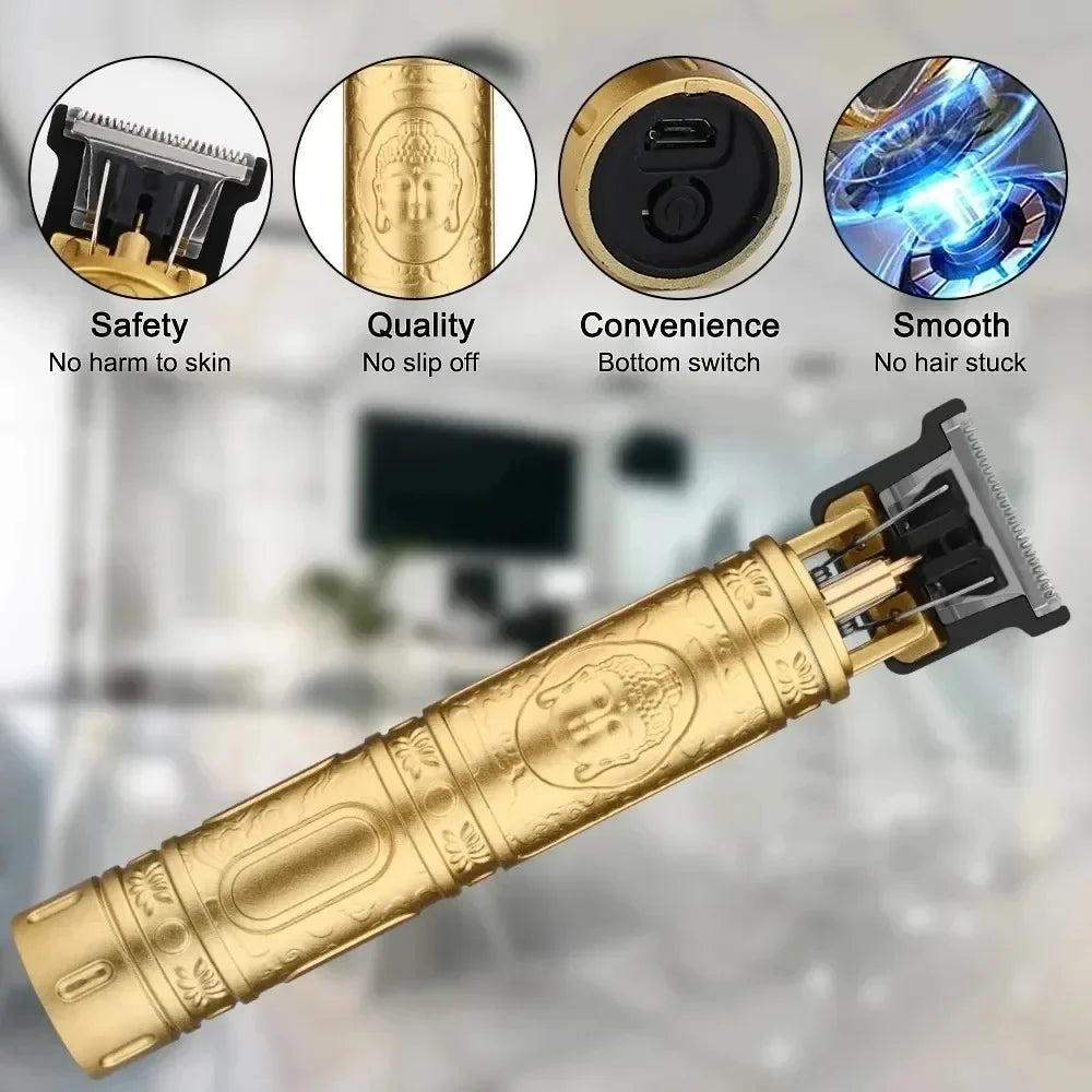 Vintage Hair Clipper, Cordless Trimmer and USB Fast Charging