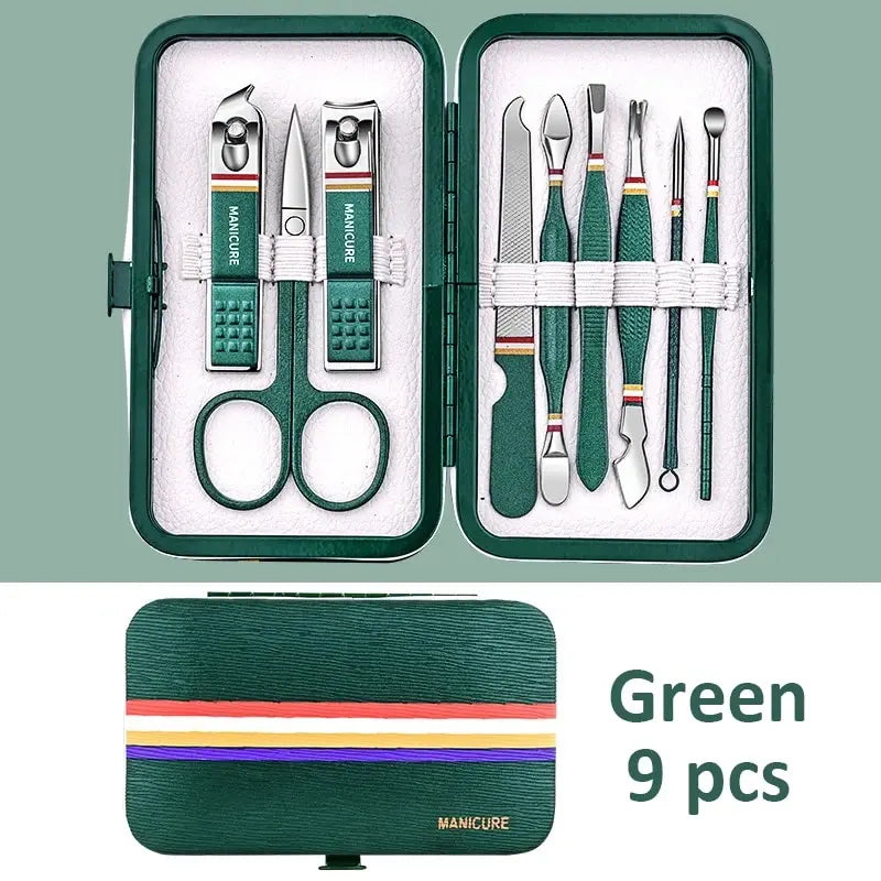 6-9 Pcs Manicure Set With Leather Case Professional Gift set