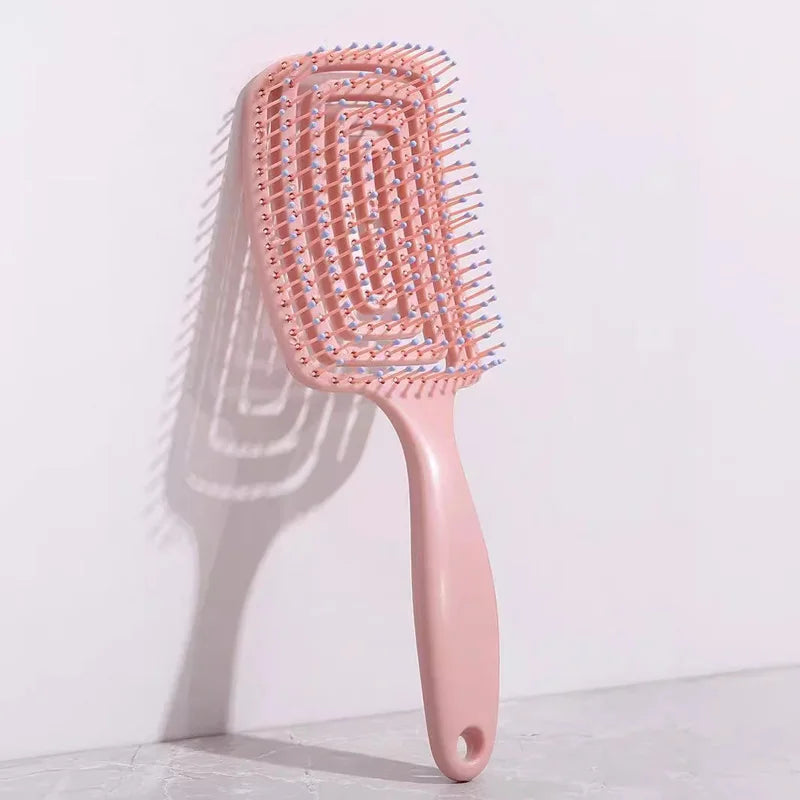 1Pcs Elastic Massage Comb Hollow Out Hair Brush Scalp Massage Comb