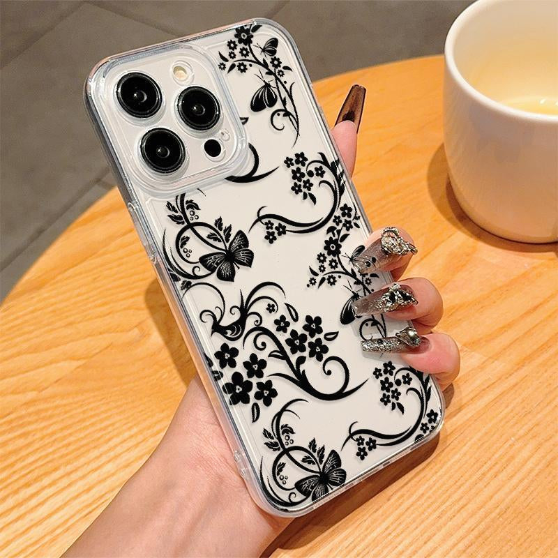 Floral Pattern Phone Case, Anti-Drop Cellphone Protective Case, Total Protective Shockproof Mobile Phone Cover for Iphone, Smartphone Protectort136