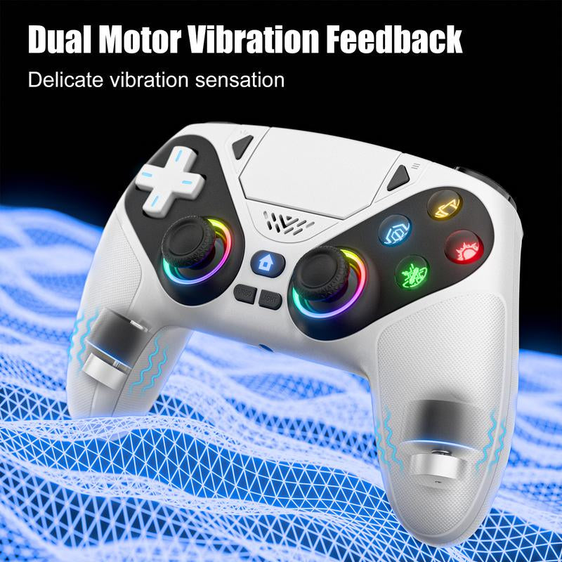 Tiktokshopblackfriday Anti-Drift Calibration Guide Christmas Gift Wireless Gaming Controller Pro for PS5 with LED RGB Light– Compatible with Playstation 5,Dual Vibration, Motion Sensing, Programmable Buttons & 1000Mah Fast-Charging Battery